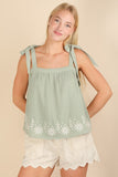 Sage Shoulder Tie Top