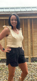 Tie Sleeveless Sweater /Cream