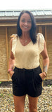 Tie Sleeveless Sweater /Cream