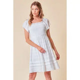 Smocked White Dress