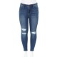 PUSH-UP HIGH RISE ANKLE SKINNY WITH TURNED CUFFS/Medium Wash