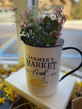 Farmer's Market Fresh Metal Pitcher