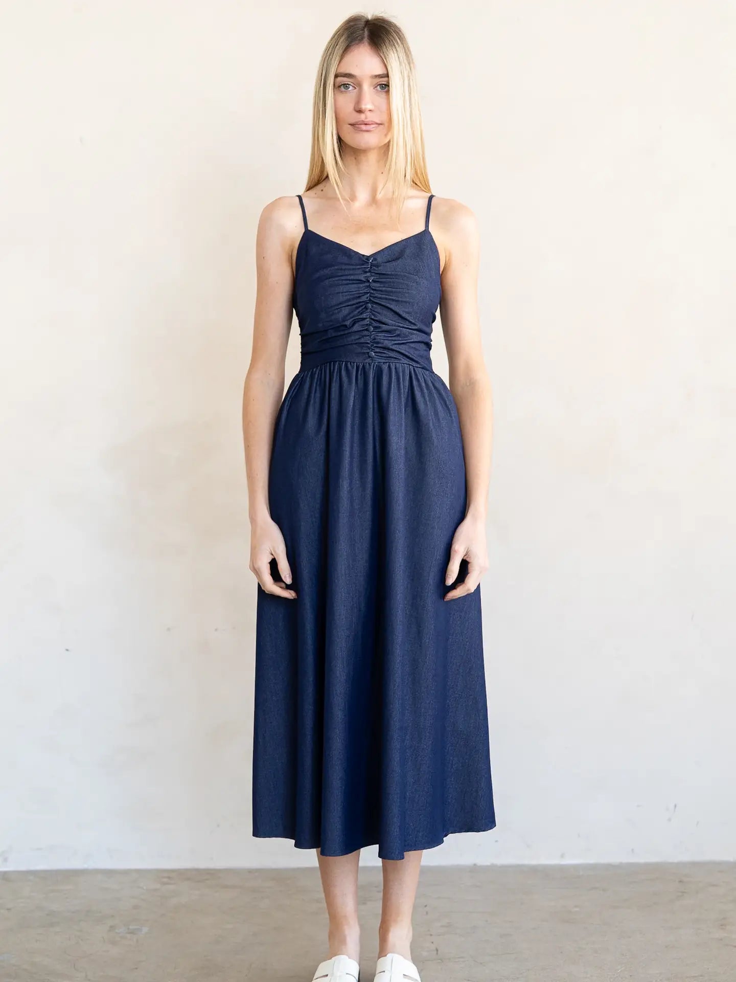 Navy Spaghetti Strap Dress large
