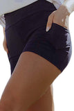 NAVY YOGA FITTED SHORTS