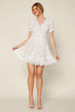 Lace Trimmed Dress/White