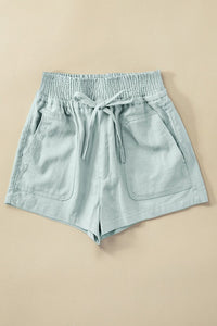 Smocked Drawstring Shorts/Mint