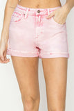 Acid washed Pink Shorts