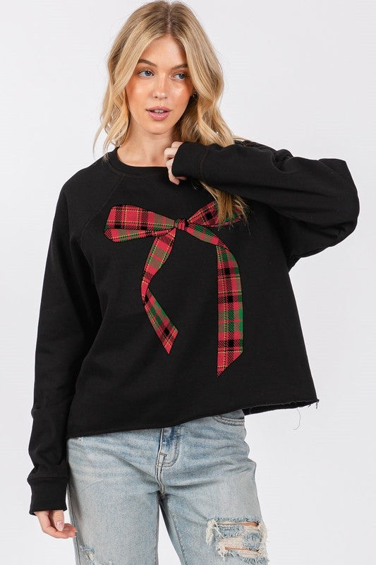 Black Bow Tie Sweatshirt