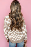 Brown Checkered Print Top