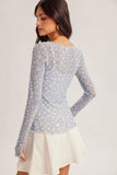 Daisy Print Mesh Top
