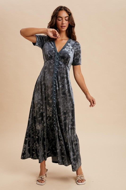 Slate Embossed Dress