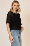 Short Sleeve Knit Top /Black