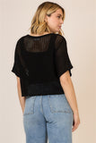 Short Sleeve Knit Top /Black