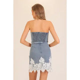 Lace And Denim Dress