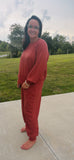 Rust Waffel Knit Pants