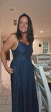 Navy Spaghetti Strap Dress