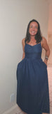 Navy Spaghetti Strap Dress