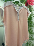 Multi Color Waffel Kniet Top