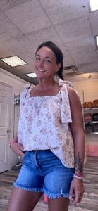Floral Tie Tank Top.