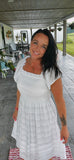 Smocked White Dress