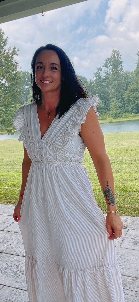 Natural Stripe Maxie Dress
