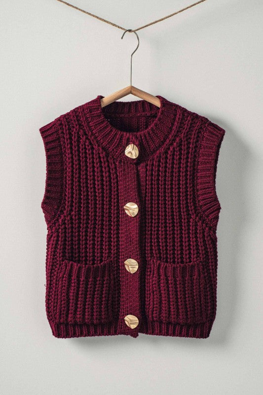 Wine Sweater Vest