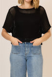 Short Sleeve Knit Top /Black