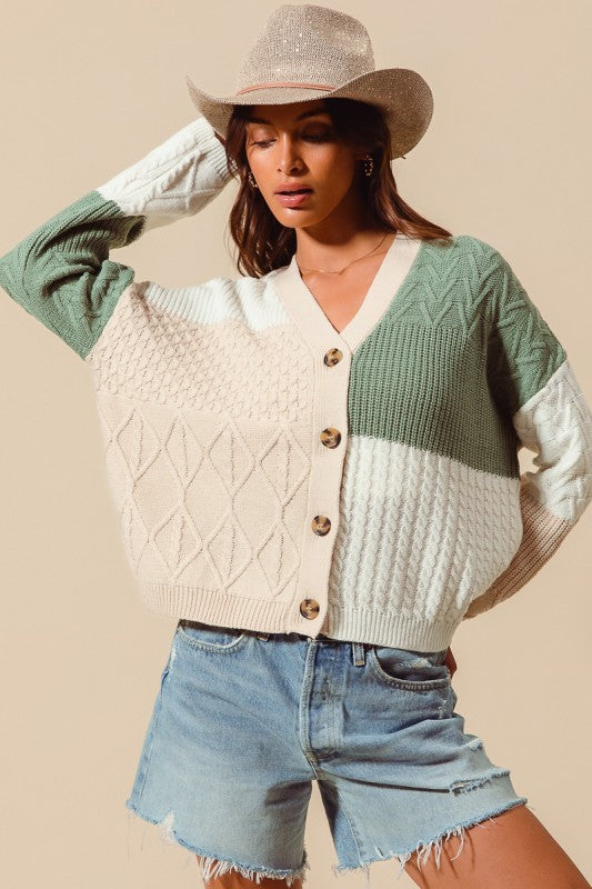 Color Block Cardigan
